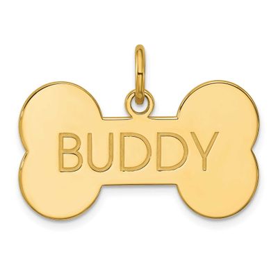 Large Bone Animal Information Tag Sterling Silver Gold-plated XNA1551GP