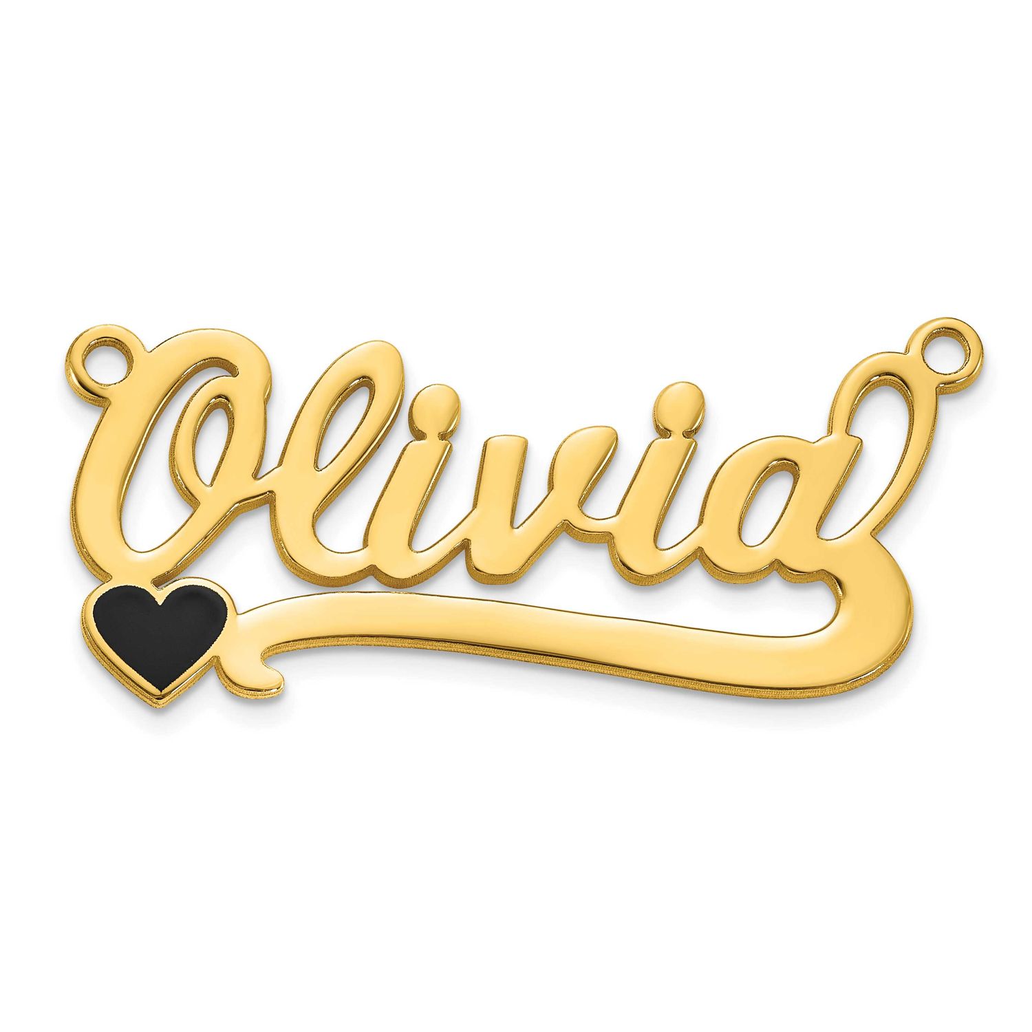 Epoxy Heart Name Plate Sterling Silver Gold-plated XNA1506GP