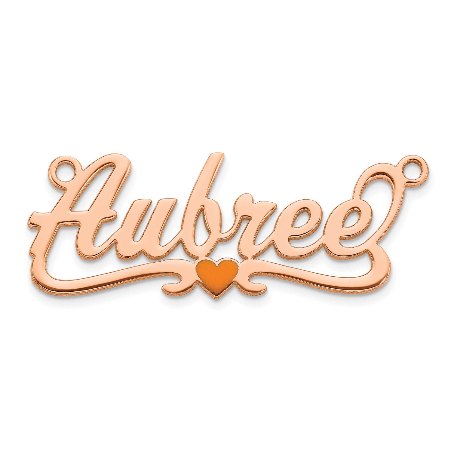Epoxy Heart Name Plate 14k Rose Gold XNA1504R