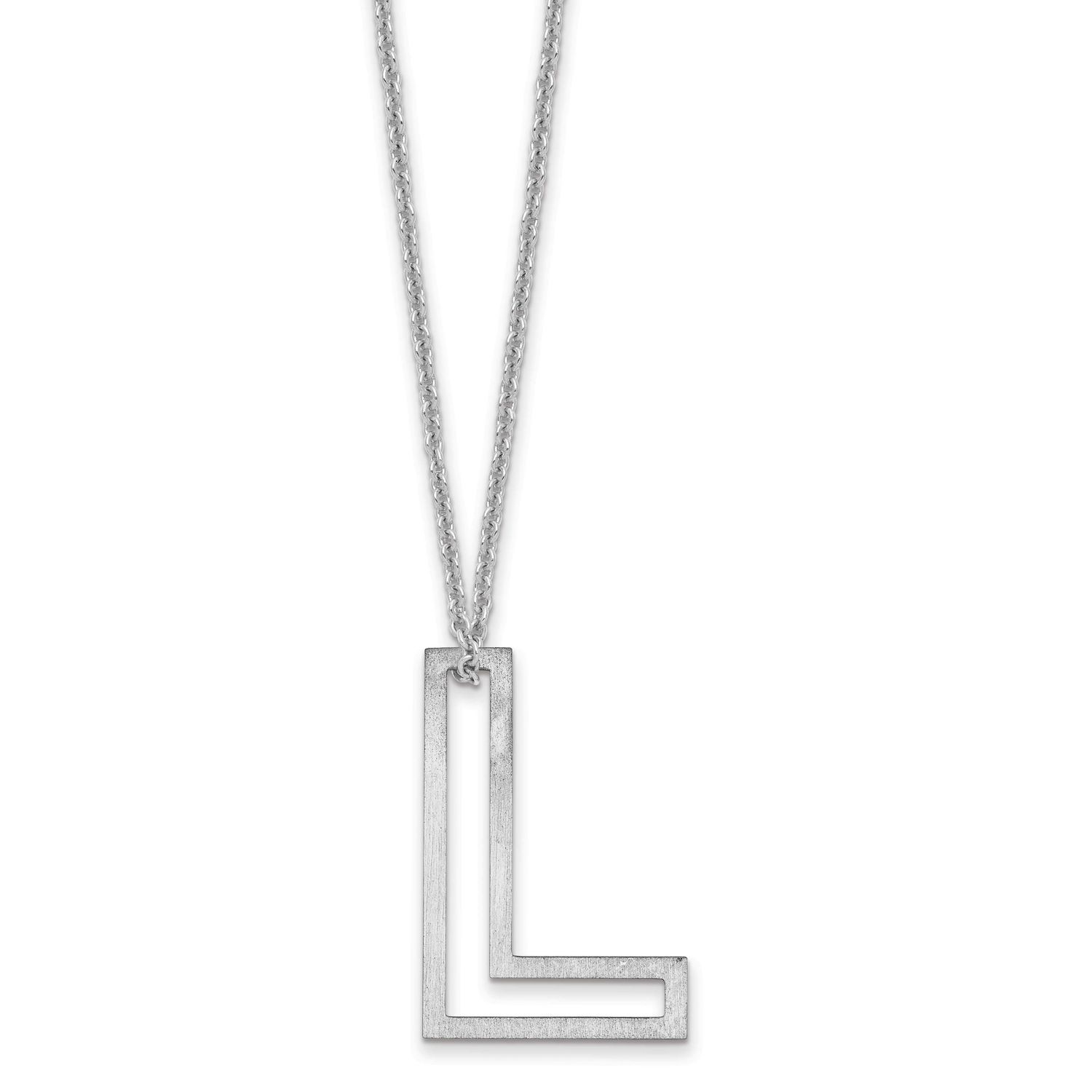 Cut Out Slide Initial L Necklace 14k White Gold XNA1474W/L