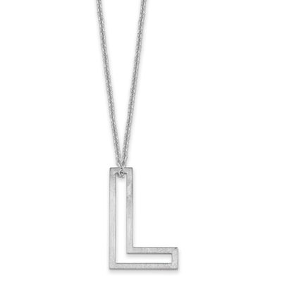 Cut Out Slide Initial L Necklace 14k White Gold XNA1474W/L