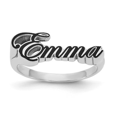 Epoxy Name Plate Ring 10k White Gold 10XNR134W