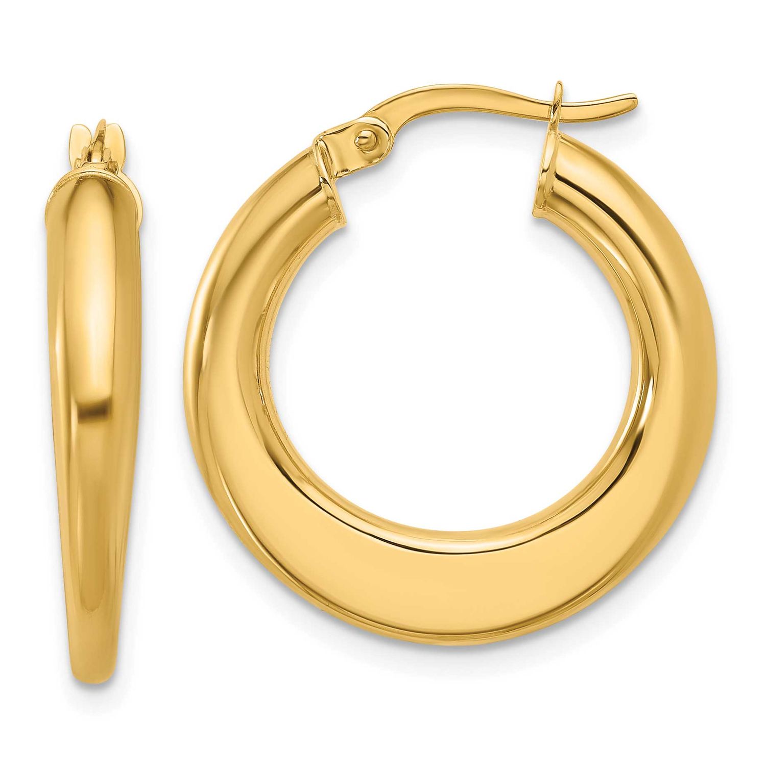 Hoop Earrings 10k Gold Polished 10LE594 196904343418