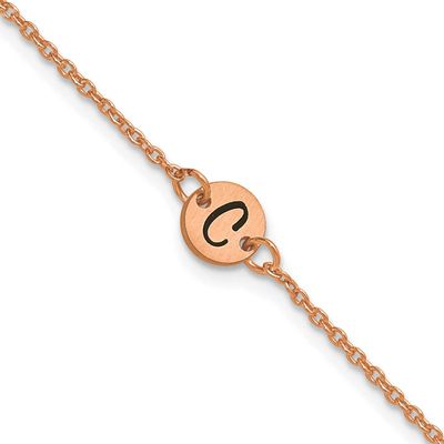 Brushed 1 Station Disc with Epoxy Initial Bracelet Sterling Silver Rose-plated XNA1522/1RP