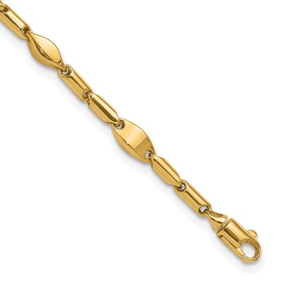 Fancy Link Bracelet 14k Gold Polished LF1917-7.5 196904337851