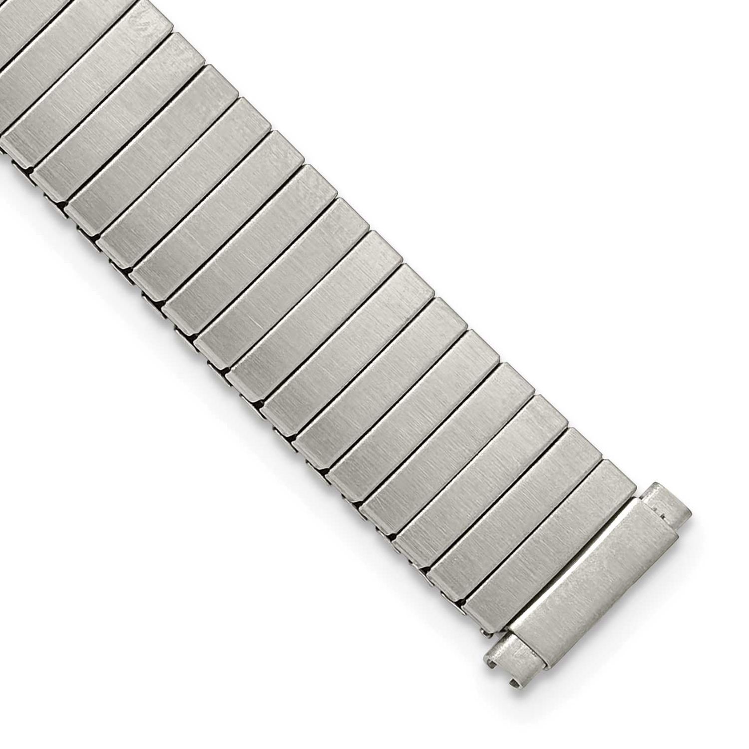 Debeer 10-13mm Ladies Satin Silver-Tone Thin-Flexo Link 5.75 Inch Watch Band EL821