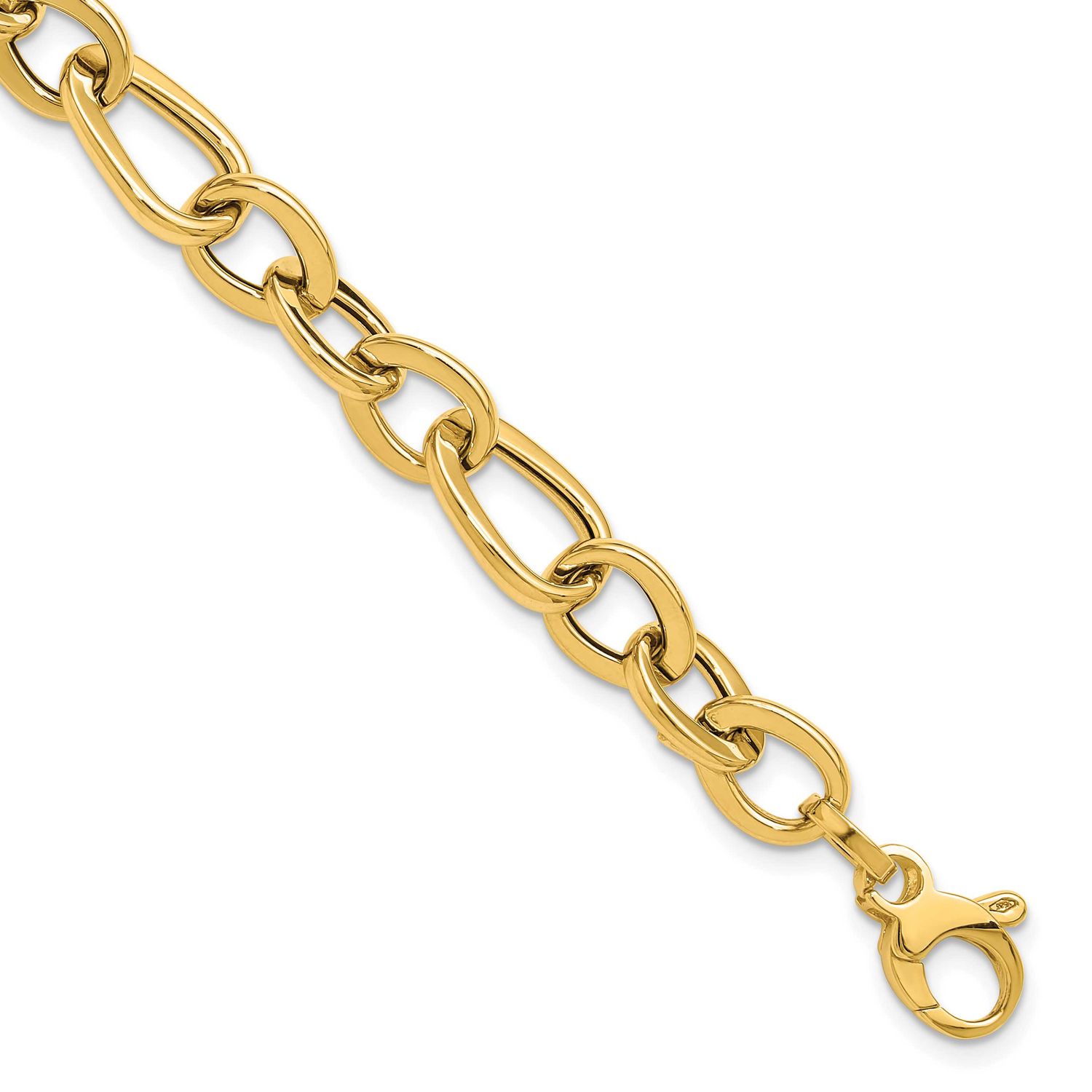 Fancy Link Bracelet 14k Gold Polished LF2073-7.5