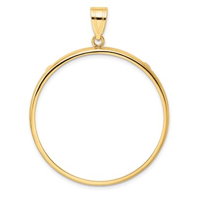37.0mm Prong Coin Bezel Pendant 10k Gold Polished 10C1801/37.0