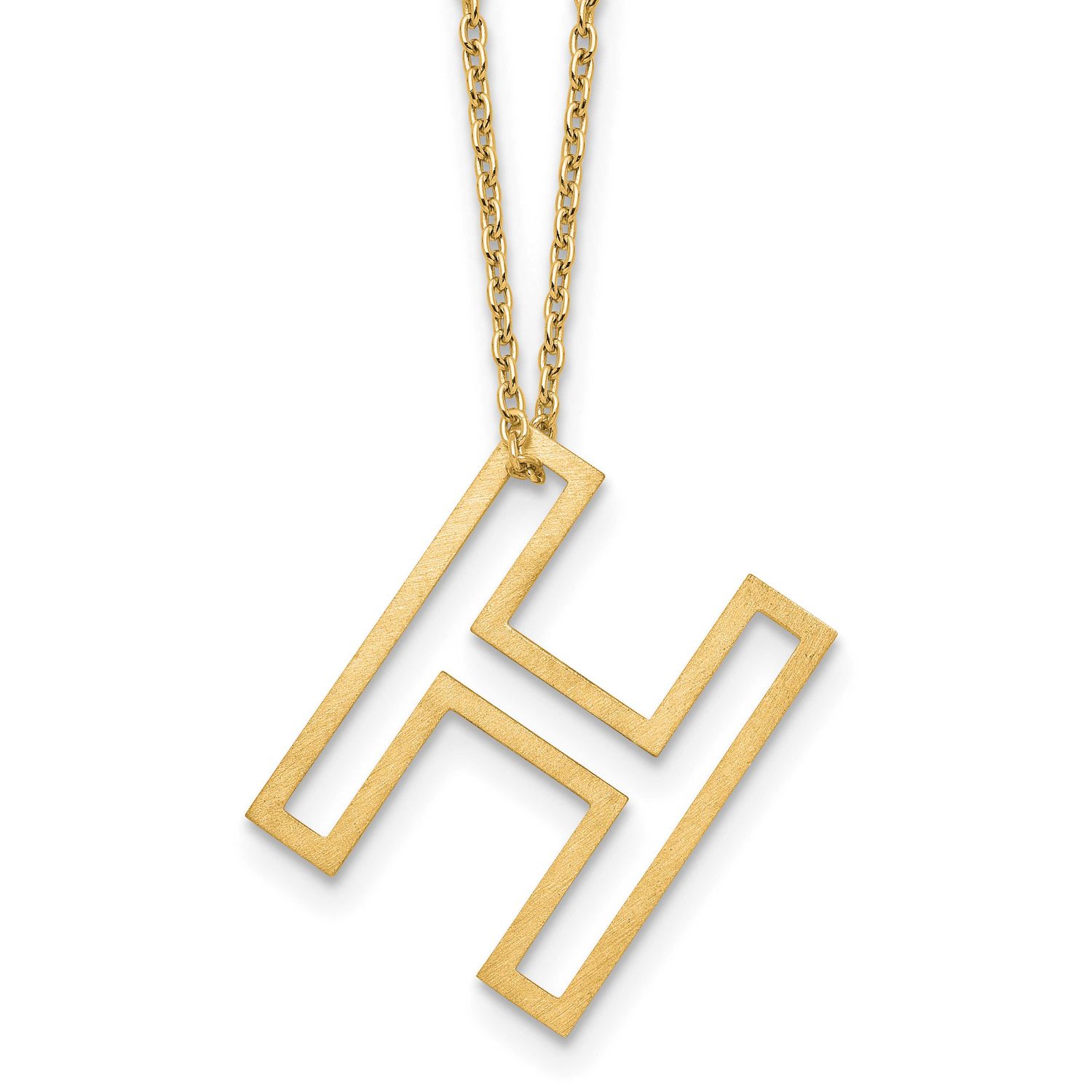 Cut Out Slide Initial H Necklace Sterling Silver Gold-plated XNA1474GP/H