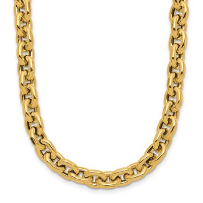 6.5mm Flat Edge Cable Link Necklace 14k Gold Polished LF2223-18 196904317488