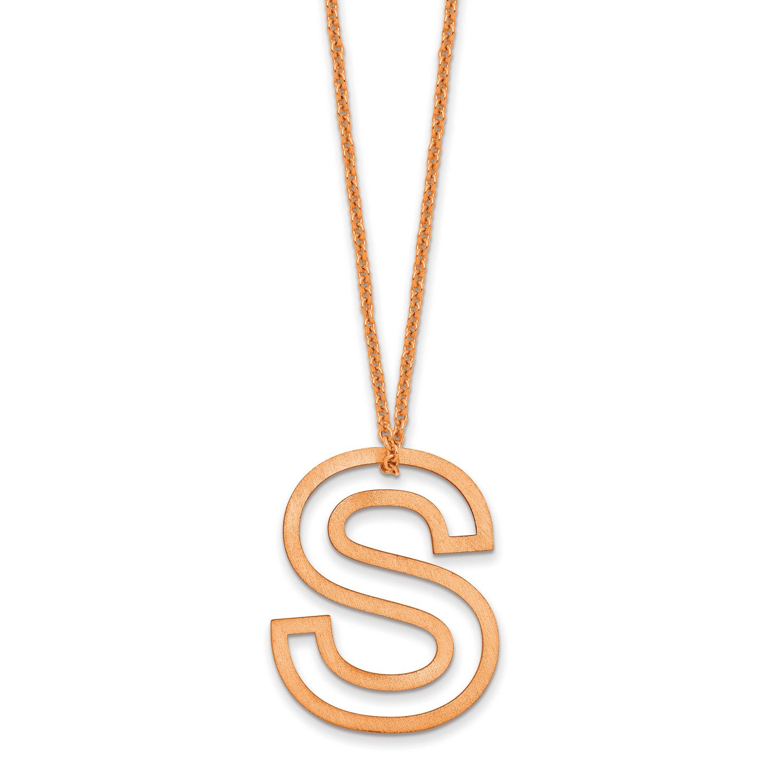 Cut Out Slide Initial S Necklace 14k Rose Gold XNA1474R/S