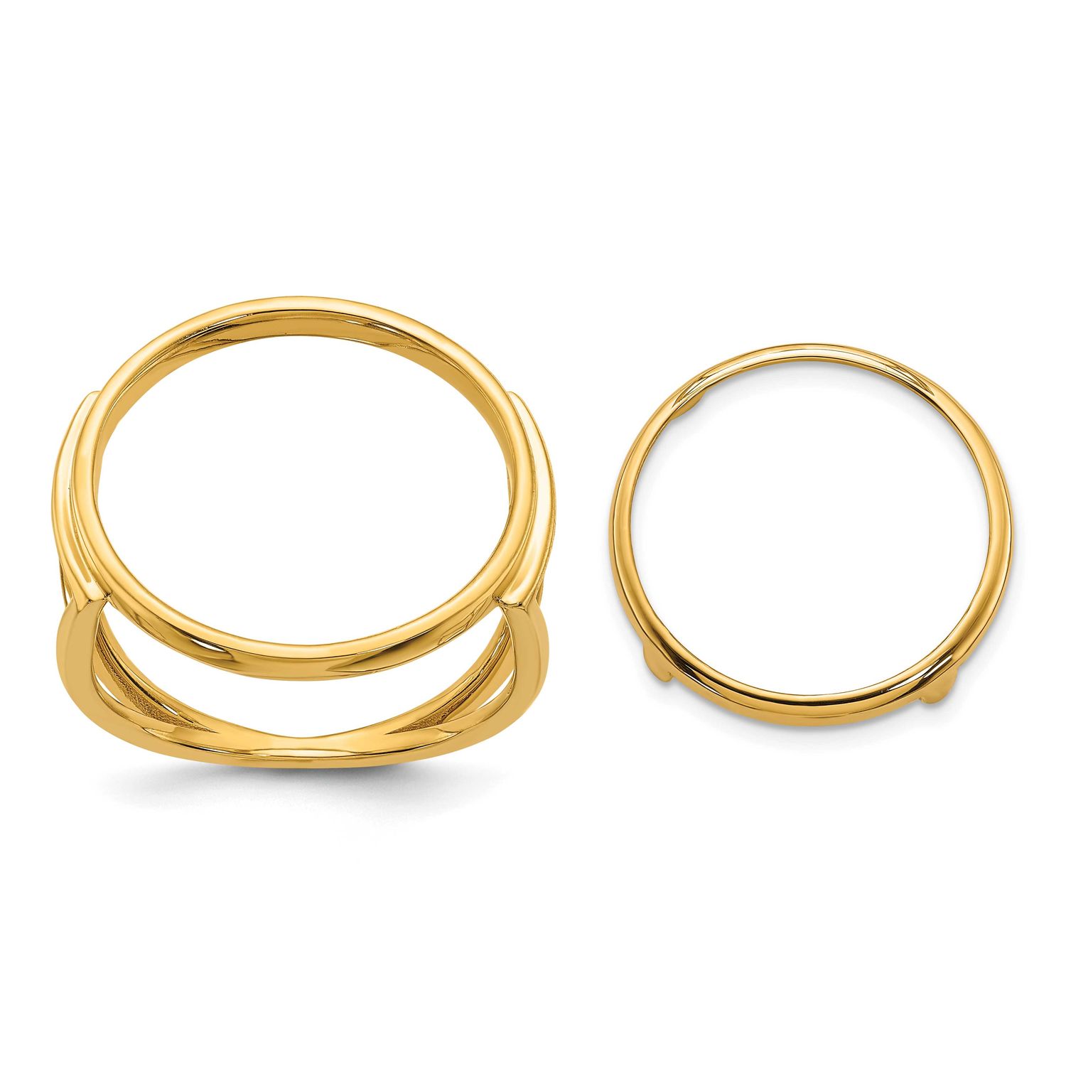 Ladies Polished 16.5mm Coin Bezel Ring 10k Gold 10CR13/10AE