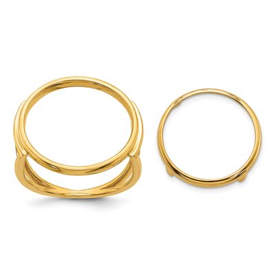 Ladies Polished 16.5mm Coin Bezel Ring 10k Gold 10CR13/10AE