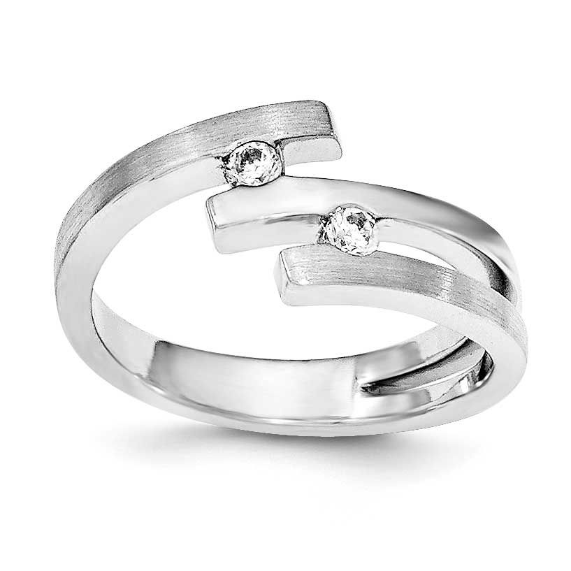 Brushed and Polished CZ Ring Sterling Silver QR5988-7 886774258799
