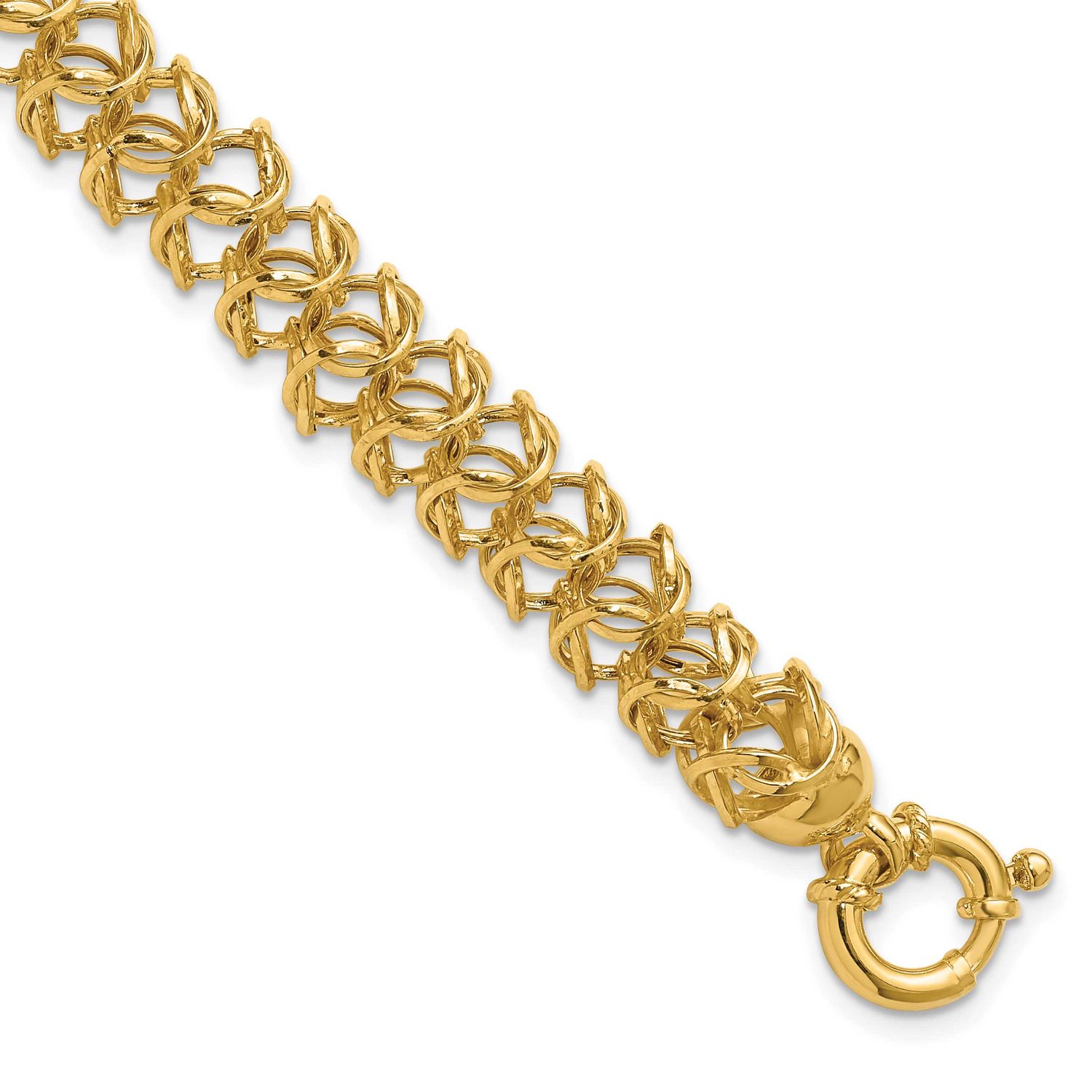 Woven Link Bracelet 14k Gold Polished LF1951-8 196904327210