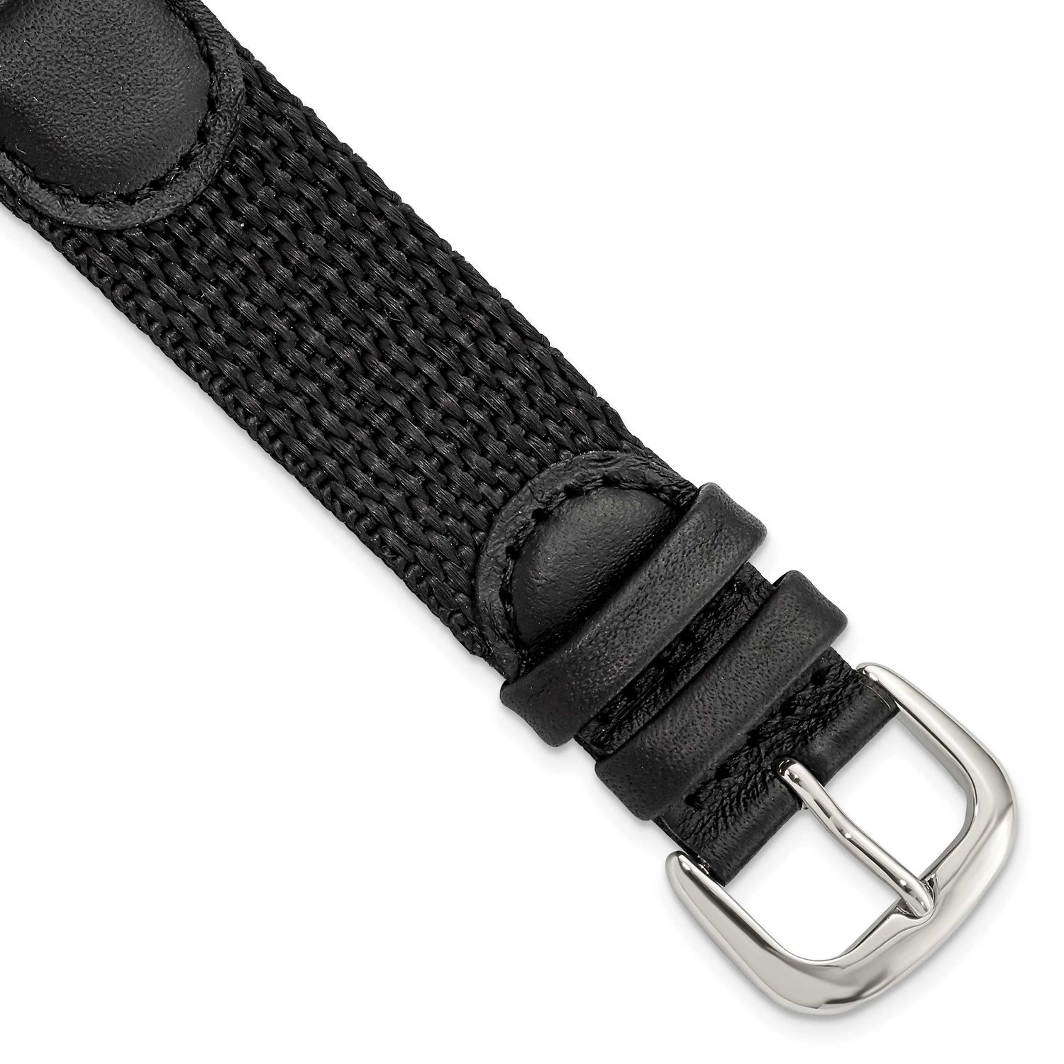 Debeer 18mm Black Army Style Nylon and Leather with Stainless Steel Buckle and Quick Release Spring…