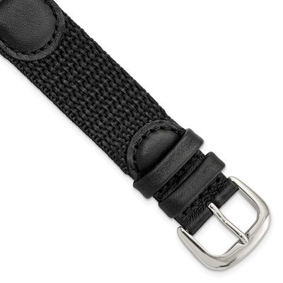 Debeer 18mm Black Army Style Nylon and Leather with Stainless Steel Buckle and Quick Release Spring…