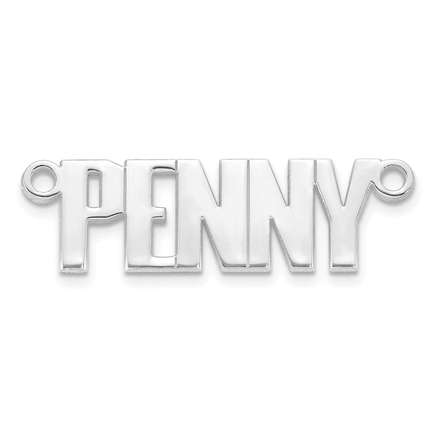 Atlantico Font Name Plate 14k White Gold XNA1515W
