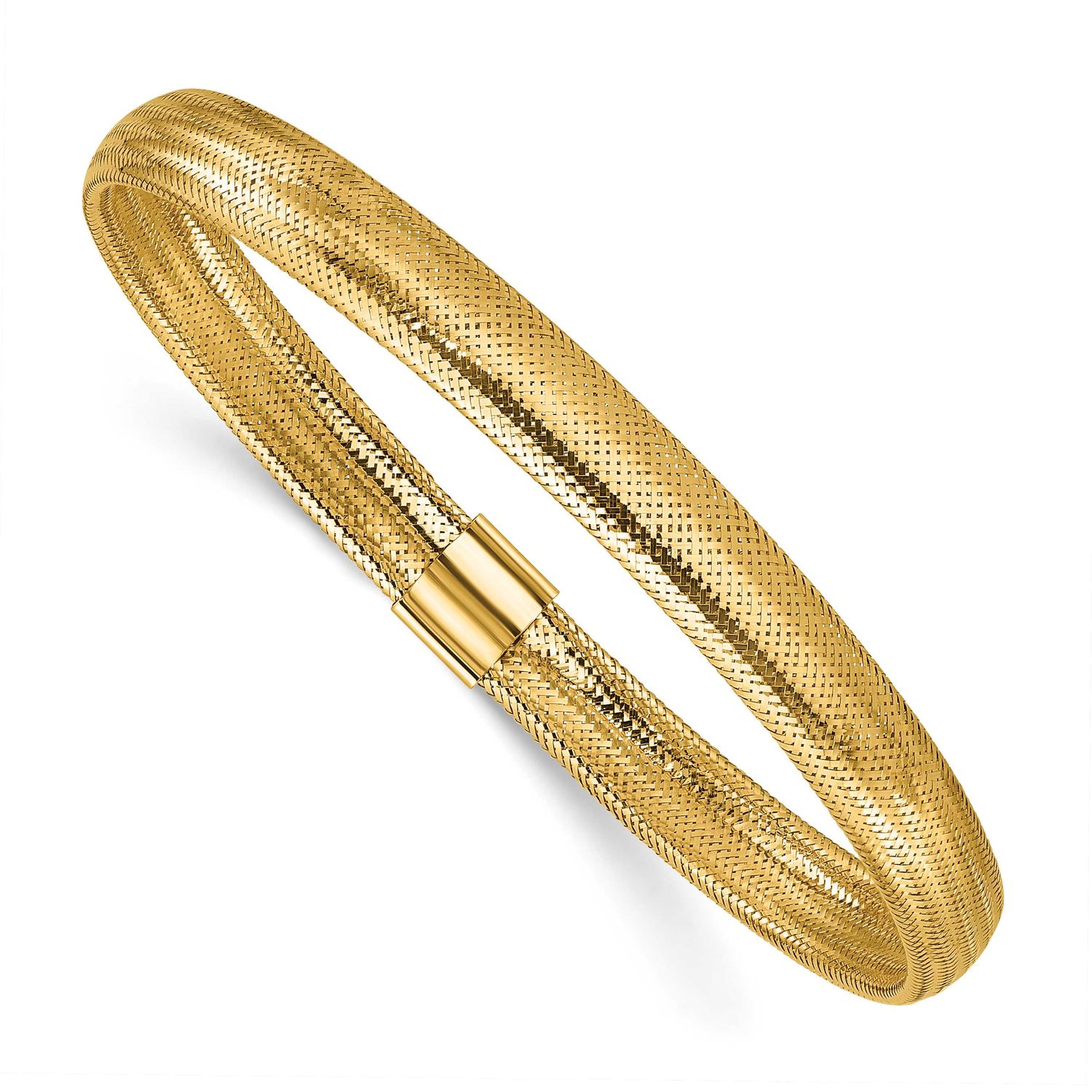 Stretch Slip On Bracelet 14k Gold Polished LF2147