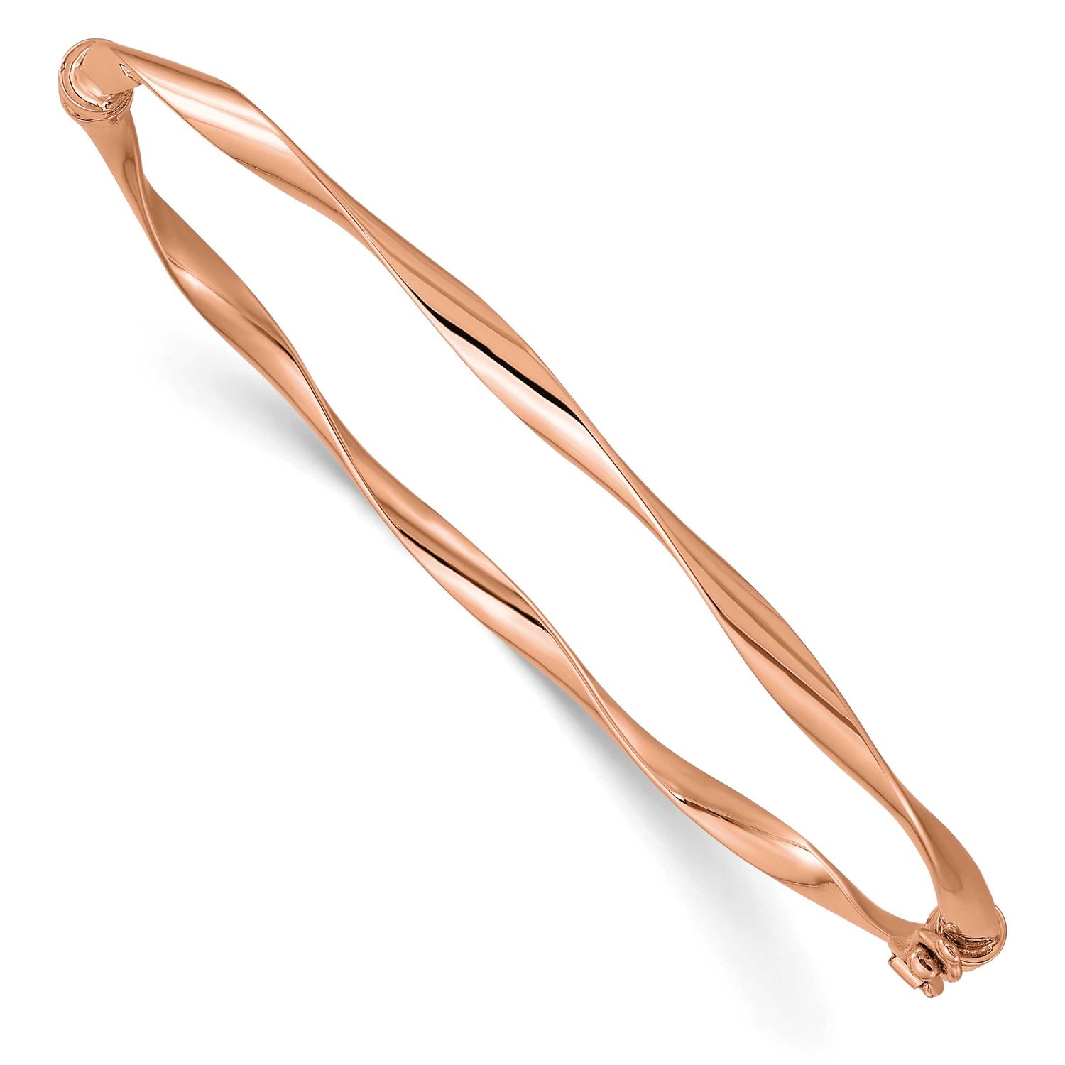 Polished Hinged Bangle 10k Rose Gold 10LF526R
