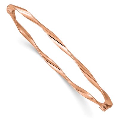 Polished Hinged Bangle 10k Rose Gold 10LF526R