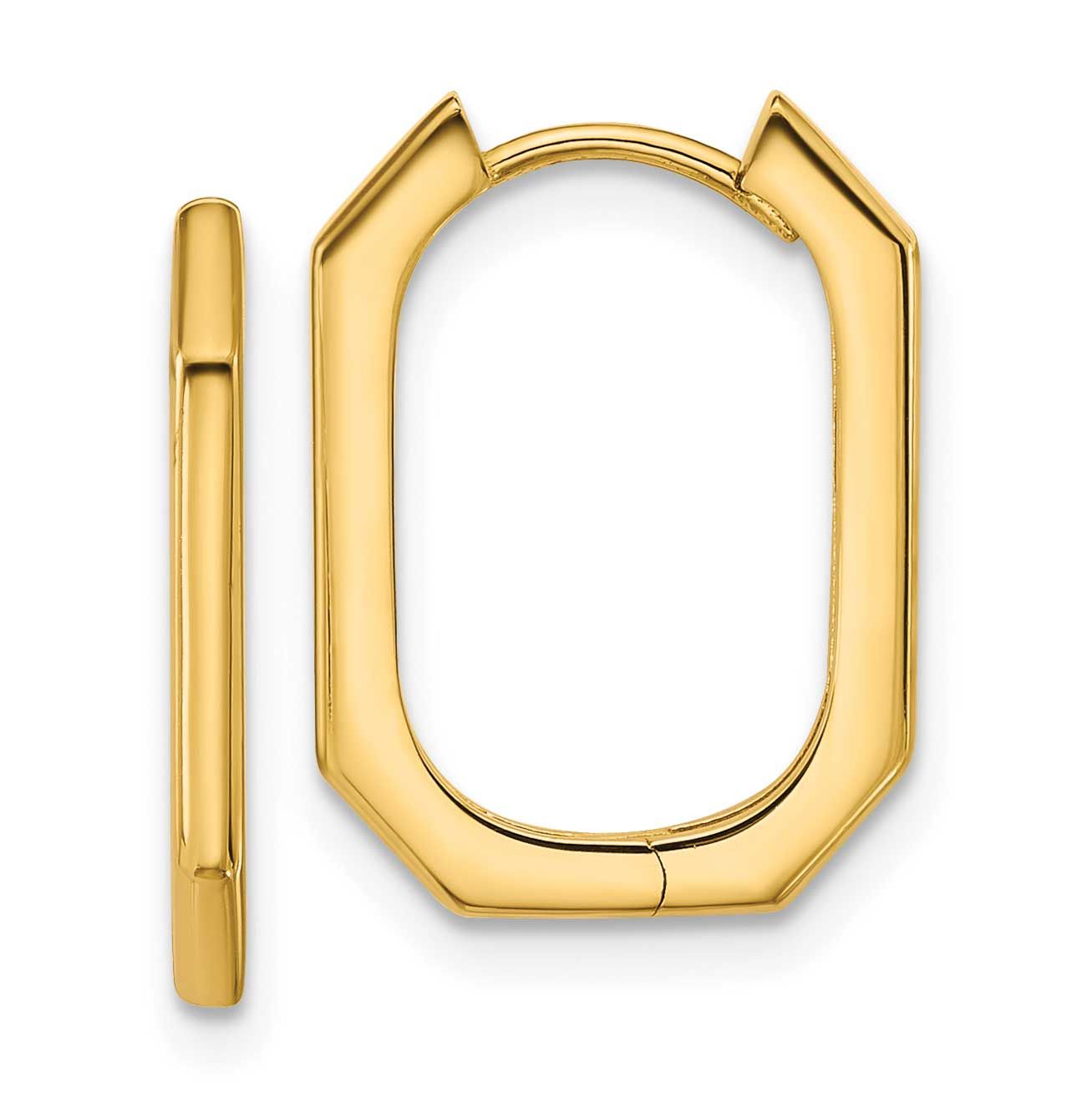 Hinged Hoop Earrings 14k Gold Polished LE2888 196904316542