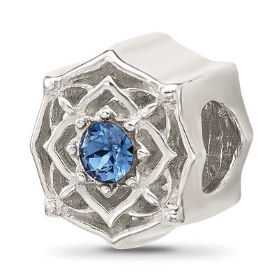 Brushed and Polished Blue Bead Sterling Silver QRS4536 196904279496