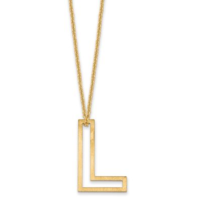 Cut Out Slide Initial L Necklace 10k Gold 10XNA1474Y/L