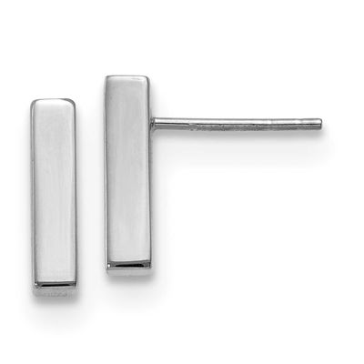 Polished Post Earrings 10k White Gold 10LE628W 196904346136