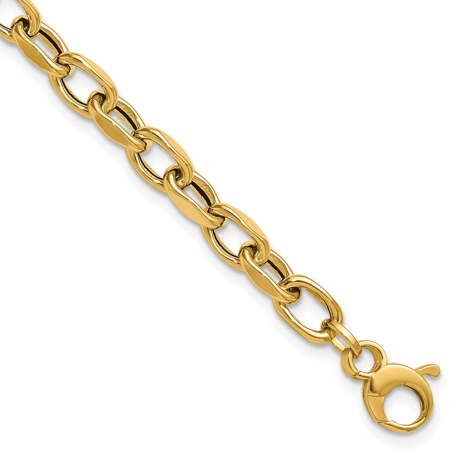 Fancy Link Bracelet 14k Gold Polished LF2156-7.5 196904315521
