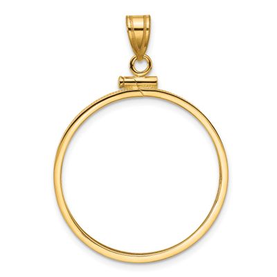 27.0mm x 2.35mm Screw Top Coin Bezel Pendant 10k Gold Polished 10C1885/27.0