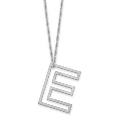 Cut Out Slide Initial E Necklace 14k White Gold XNA1474W/E