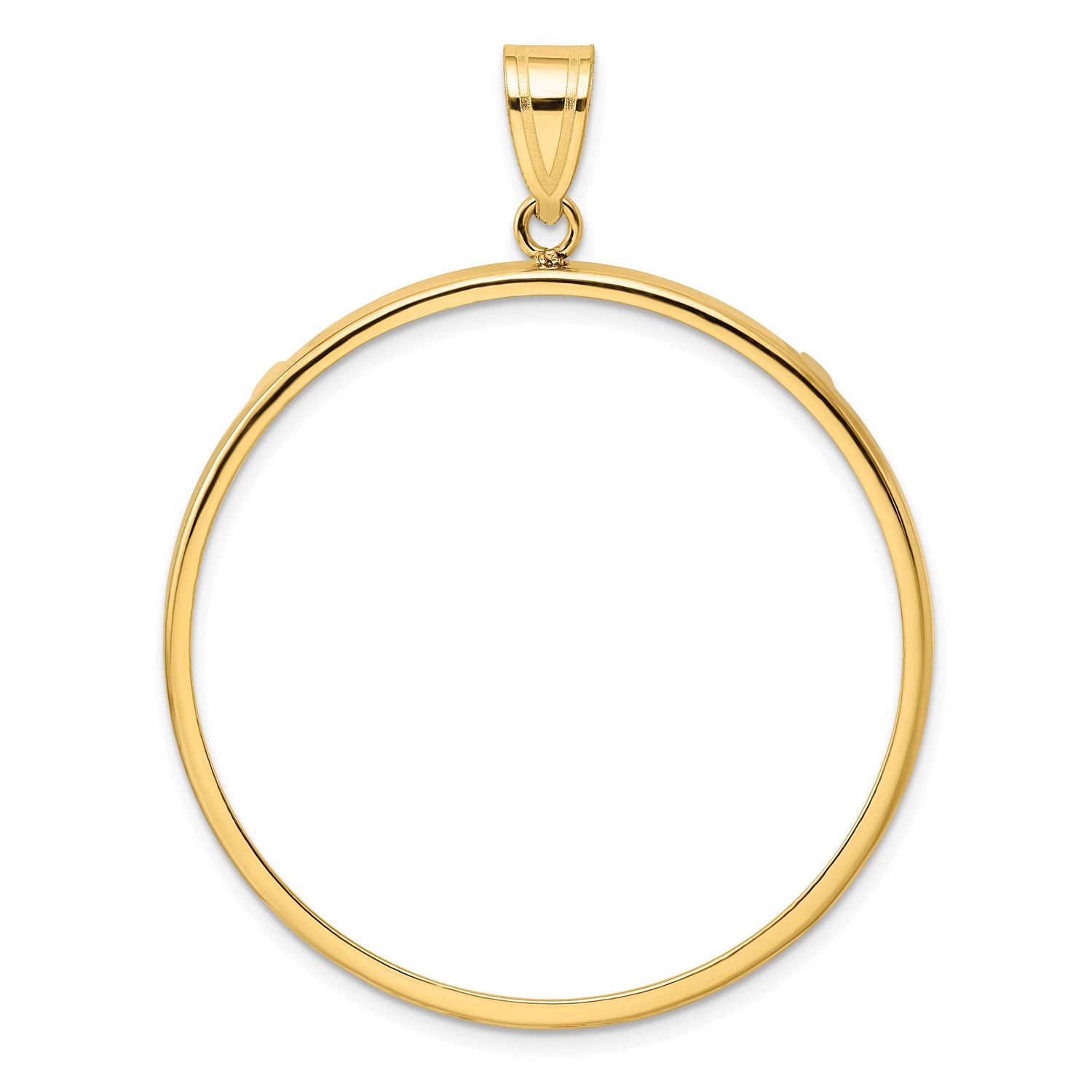 38.1mm Prong Coin Bezel Pendant 10k Gold Polished 10C1801/38.1