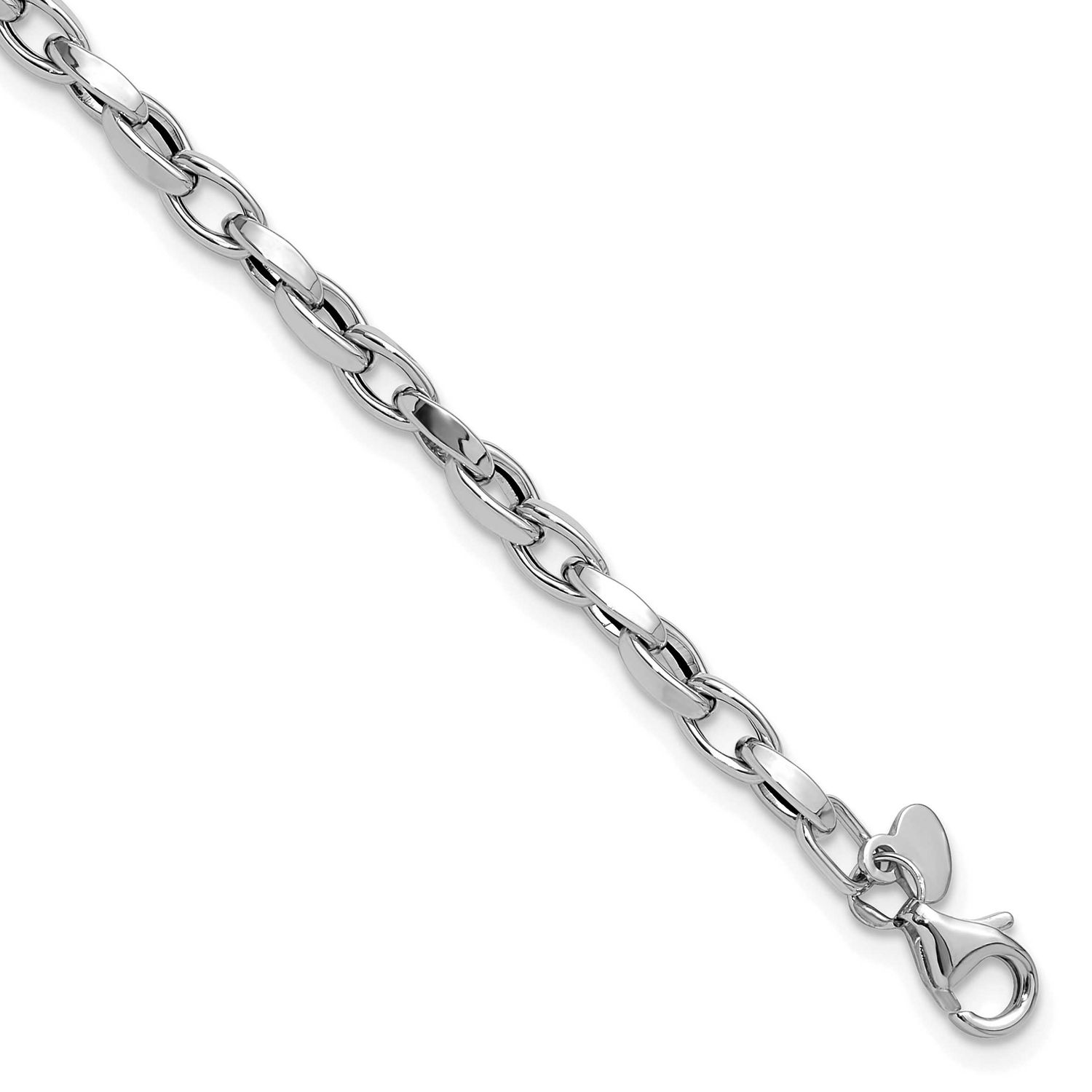 Fancy Link Bracelet 14k White Gold Polished LF1776W-7.25