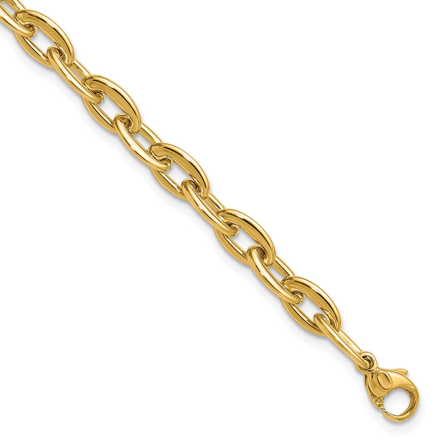 Fancy 5.5mm Oval Link Bracelet 14k Gold Polished LF2239-7.5 196904317518