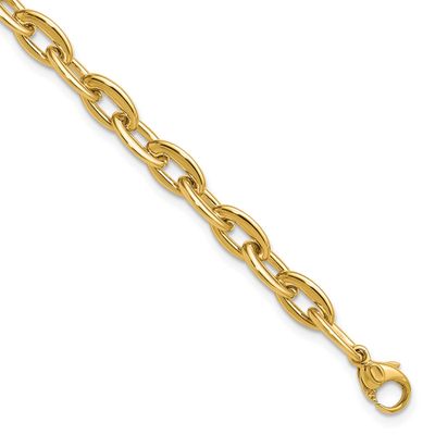 Fancy 5.5mm Oval Link Bracelet 14k Gold Polished LF2239-7.5 196904317518
