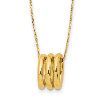 Oval Links with 2 Inch Extender Necklace 14k Gold Polished LF1993-17 196904335079