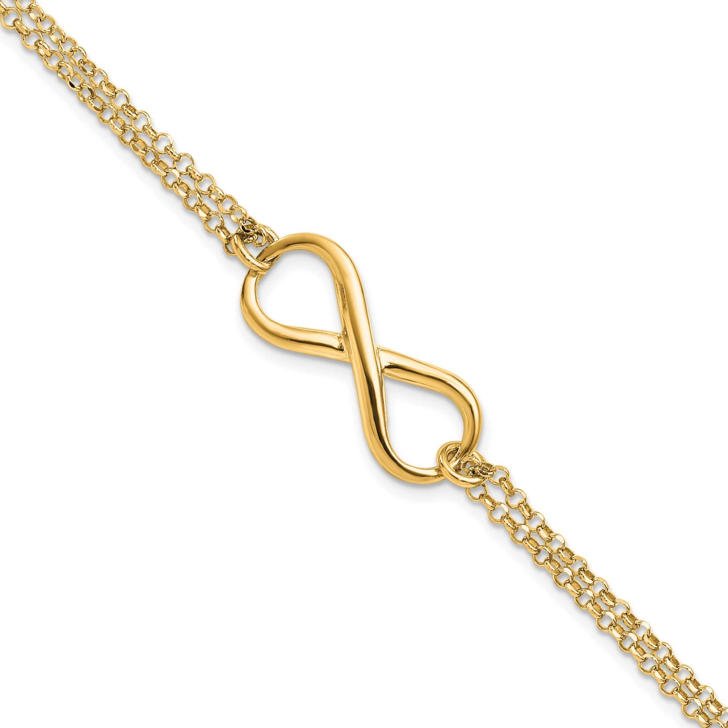 Infinity Symbol Bracelet Sterling Silver Gold-plated QLF199Y-7.5