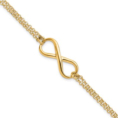 Infinity Symbol Bracelet Sterling Silver Gold-plated QLF199Y-7.5