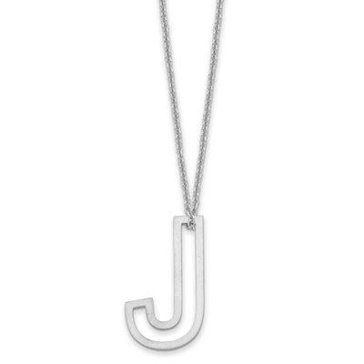 Cut Out Slide Initial J Necklace 14k White Gold XNA1474W/J