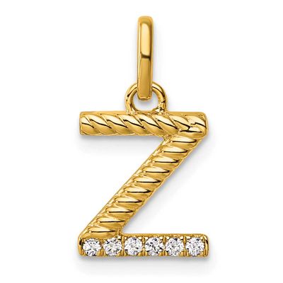 Twisted .05 Ct. Diamond Initial Z Charm 14k Gold PM10732Z-YA