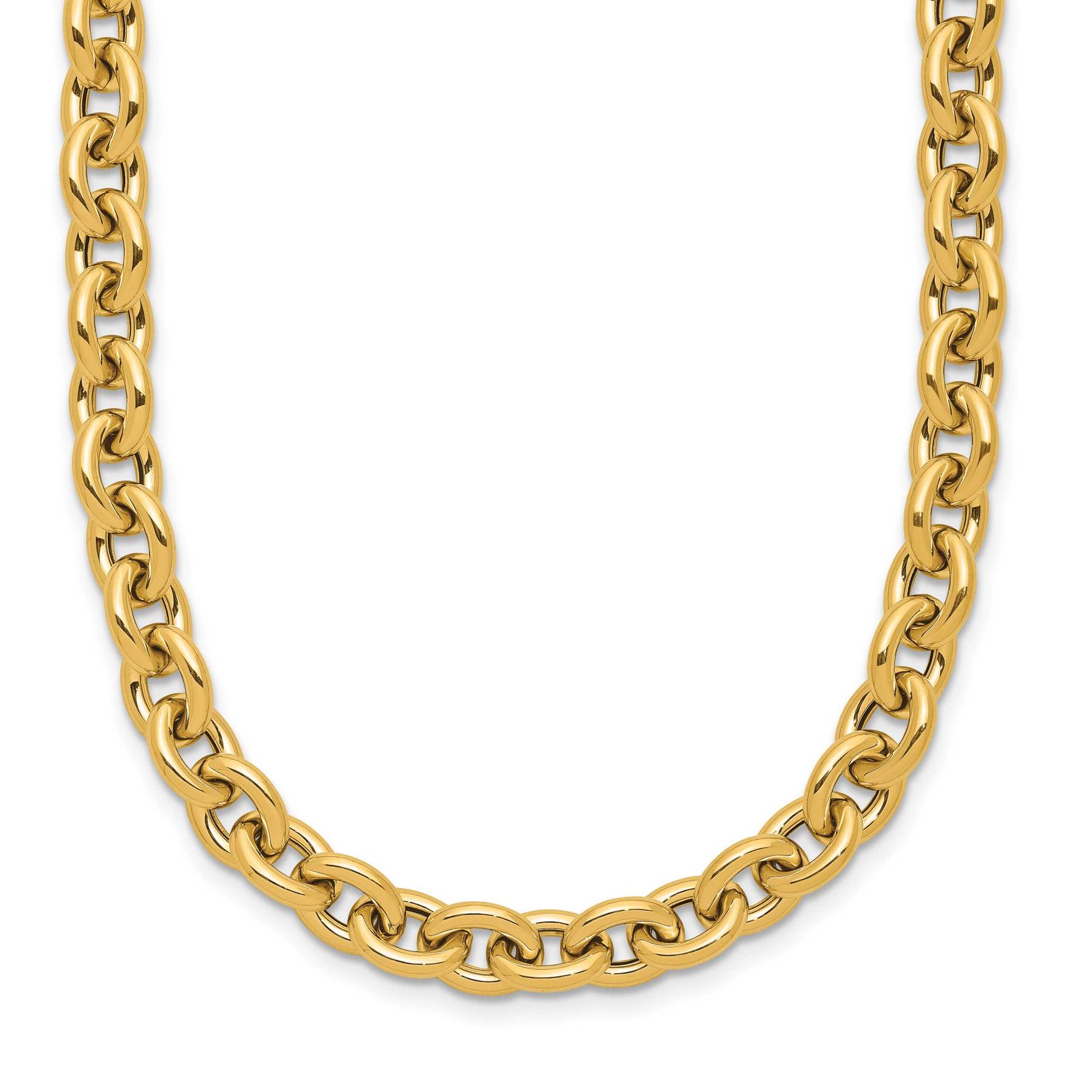 Fancy Link Necklace 14k Gold Polished LF1948-18 196904325018