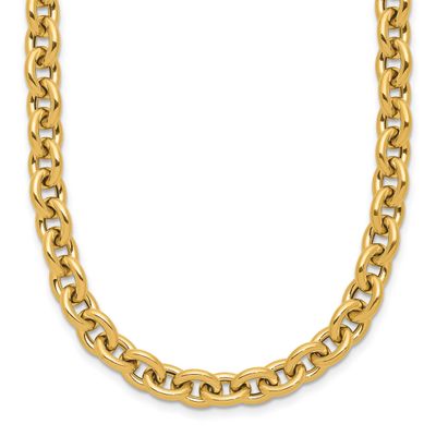 Fancy Link Necklace 14k Gold Polished LF1948-18 196904325018