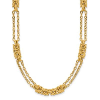 Multi-Strand Necklace 14k Gold Polished and Textured LF1980-18 196904328958