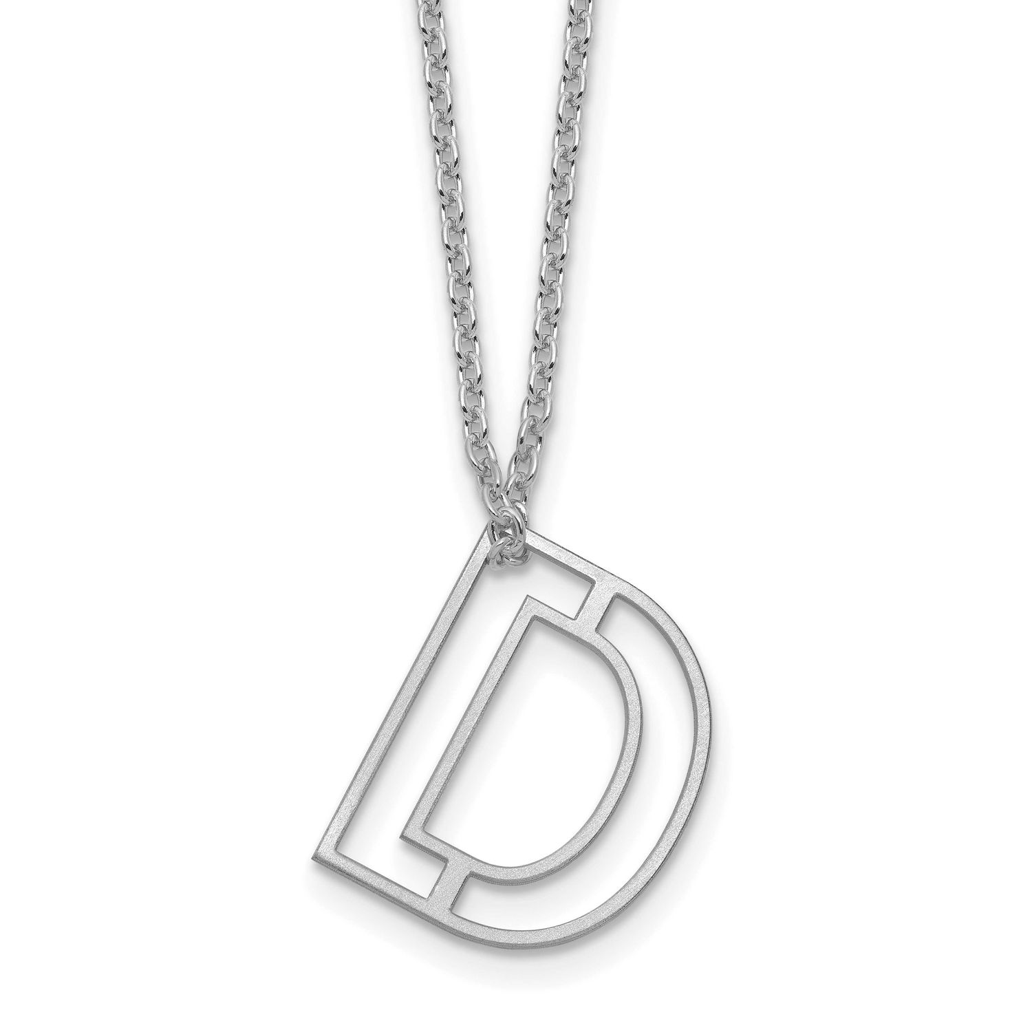 Cut Out Slide Initial D Necklace Sterling Silver XNA1474SS/D