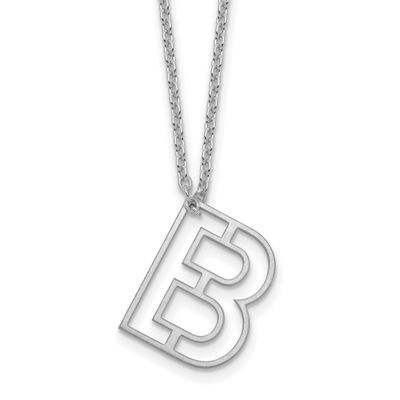 Cut-Out Initial Slide Necklace 10k White Gold 10XNA1474W/B
