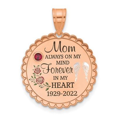 Rose Gold-Plated Forever In My Heart with Birthstone Charm Sterling Silver XNA1479RP