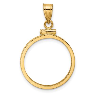 20.0mm x 2.1mm Screw Top Coin Bezel Pendant 10k Gold Polished 10C1885/20.0