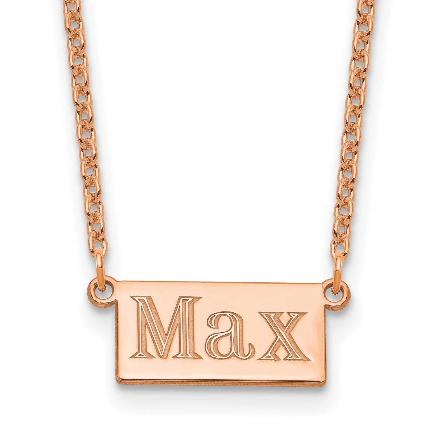 1-3 Letter Name Bar Necklace Sterling Silver Rose-plated XNA1520RP