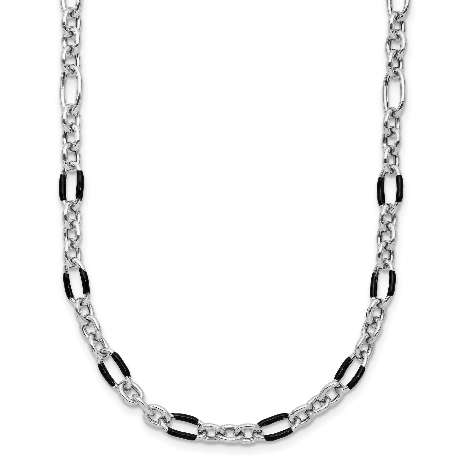 Enamel Link 2 Inch Extender Necklace Sterling Silver Rhodium-plated QLF1415-16 196904347102